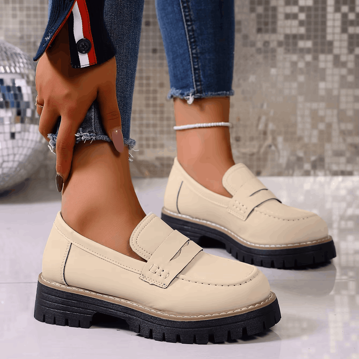 Elsa | Mocassins à Plateforme Style Collège