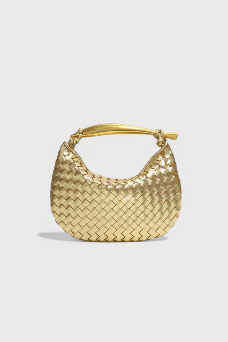 Gerda™ | Sac tissé à poignée dorée