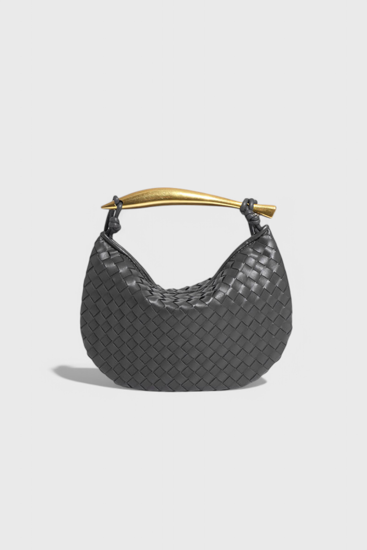 Gerda™ | Sac tissé à poignée dorée