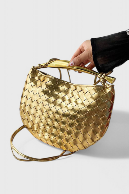 Gerda™ | Sac tissé à poignée dorée