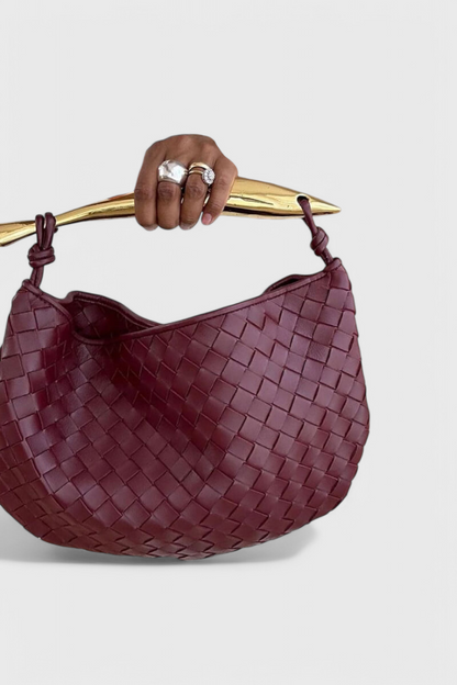 Gerda™ | Sac tissé à poignée dorée