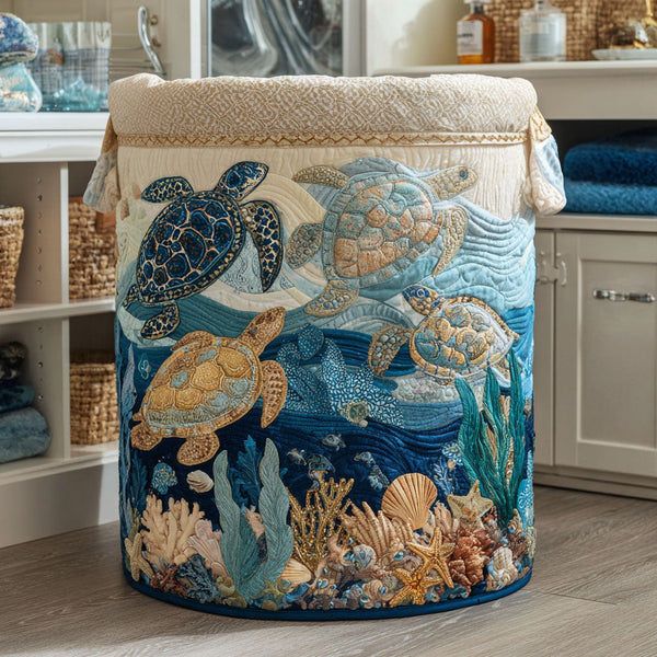 Panier Matelassé | Tortues de Mer et Coquillages