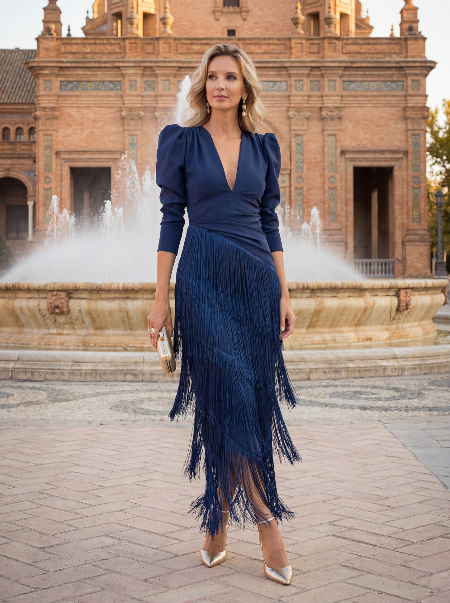 Robe Évasée en Franges Élégantes - Maison de Lune