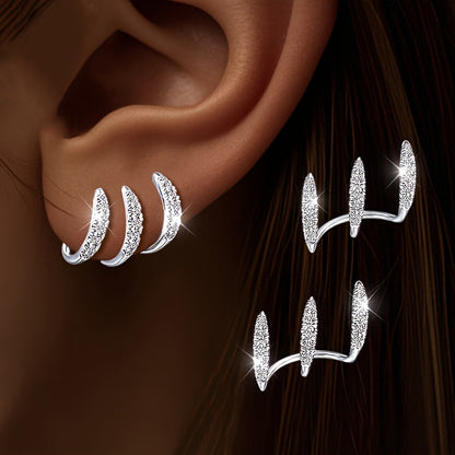 Flora — Boucles d'Oreilles Triples Élégantes