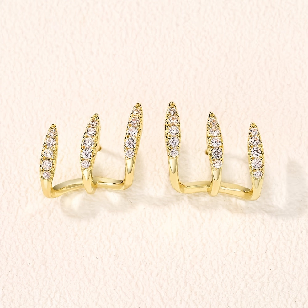 Flora — Boucles d'Oreilles Triples Élégantes
