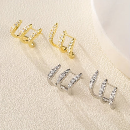 Flora — Boucles d'Oreilles Triples Élégantes