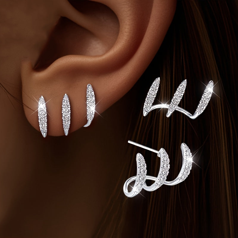 Flora — Boucles d'Oreilles Triples Élégantes