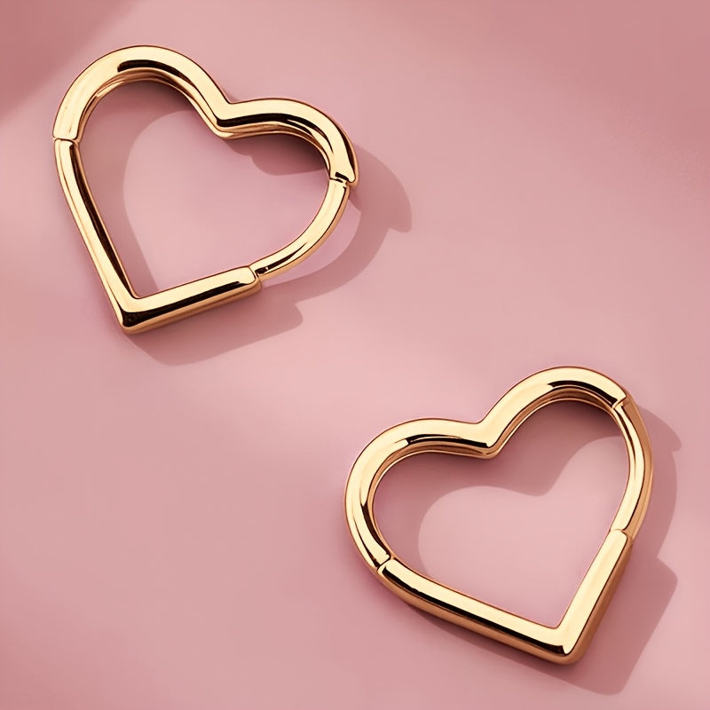 Pilar — Boucles d'Oreilles Cœur en Acier Inoxydable