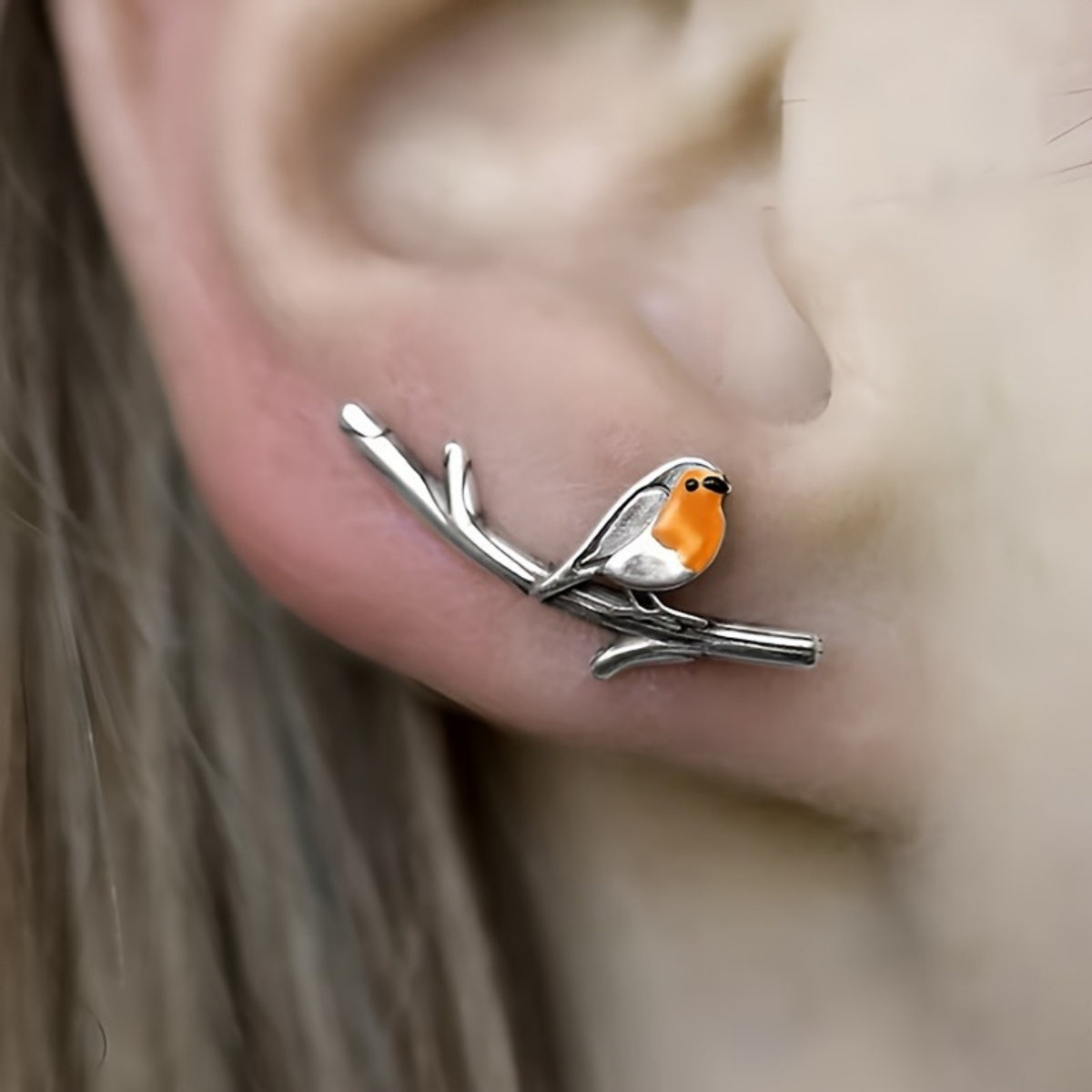 Delia — Boucles d'Oreilles Rouge-Gorge