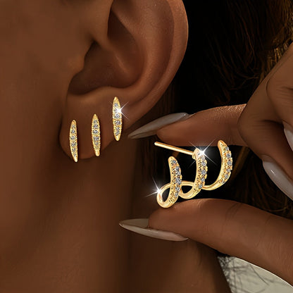 Flora — Boucles d'Oreilles Triples Élégantes