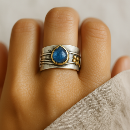 Inés — Bague Vintage Saphir Bleu