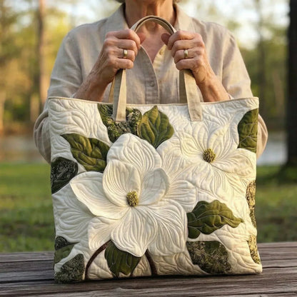 Sac Artisanal Matelassé | Élégants Lys Blancs