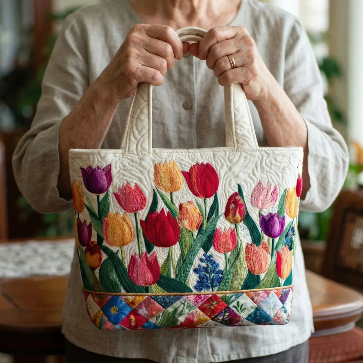 Sac Artisanal Matelassé | Jardin de Tulipes