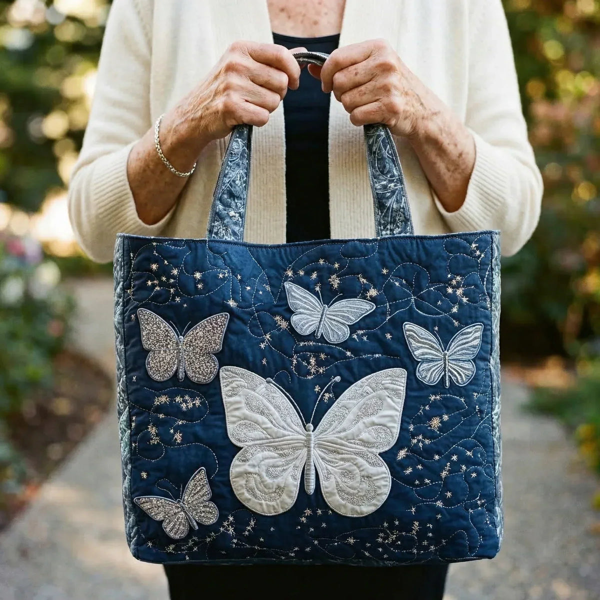 Sac Artisanal Matelassé | Papillon Argenté