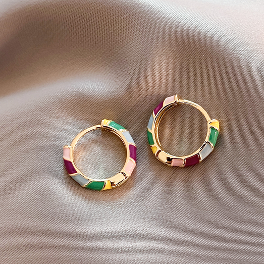 Purificación — Boucles d'Oreilles Émail Doré