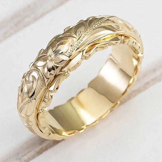 Antonia — Bague Dorée « Fleur Ancienne »