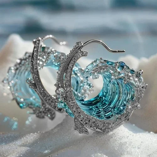 Susana — Boucles d'Oreilles Vagues de la Mer