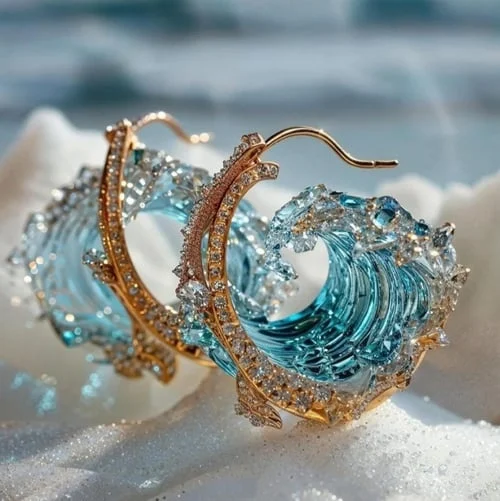 Susana — Boucles d'Oreilles Vagues de la Mer