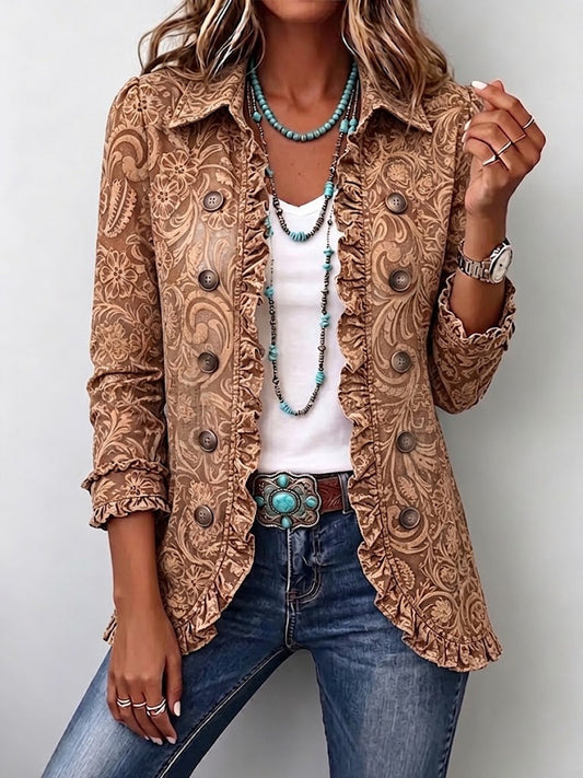 Constance | Veste Florale Vintage à Volants