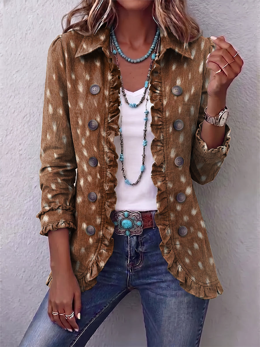 Nicole | Veste Imprimé Animal à Volants