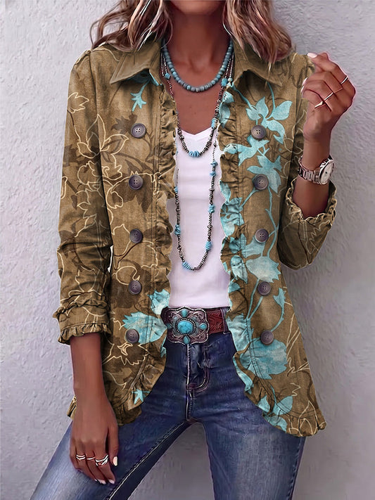 Solène | Veste Florale Dégradée à Volants