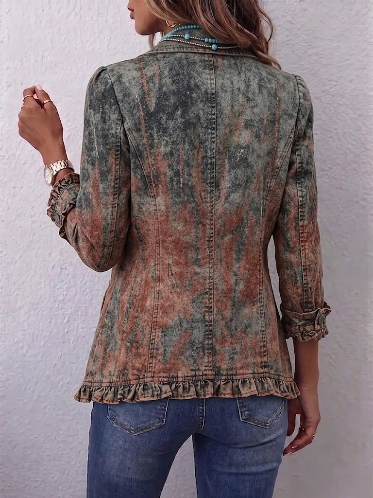 Bénédicte | Veste Dégradée Texturée à Volants