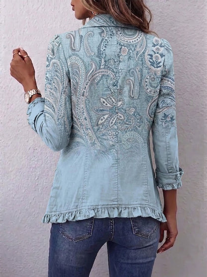 Émilie | Veste Cachemire Vintage à Volants
